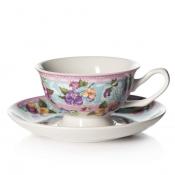 Чайный набор на 1 персону "Версаль", 2 предмета, объем 180мл (фарфор)