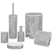 Набор для ванной комнаты мраморный 6 пр., 4.5л, серый