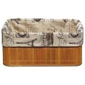 Бамбуковая корзинка с покрытием из натурального льна (каркас: стальной прут), р-р 32*23*14