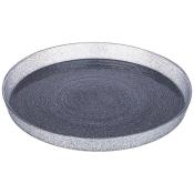 Тарелка акцентная Miracle black silver 21см