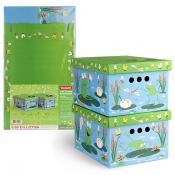 Короб картонный, складной, малый, 25*33*18.5 см, набор 2 шт., УТЯТА и ЛЯГУШАТА