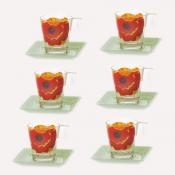 Набор чайный на 6 персон Luminarc Papavero, объем 220 мл