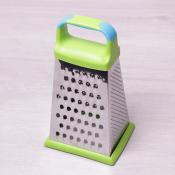 Терка 22см Kamille из нержавеющей стали с пластиковой ручкой и антискользящей основой (5 типов лезвий)