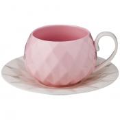 Чайный набор на 1 персону, 2 пр., 200 мл. Розовый