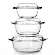 Набор посуды для СВЧ 3 пр. (кастрюли с крышками 1,5л+2л+3л)