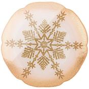 Тарелка акцентная Snowflake gold pearl 21см