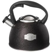 Чайник agness со свистком, 2,5л, c шильдиком, black, индукцион. капсул. дно