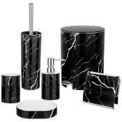 Набор для ванной комнаты мраморный 6 пр., 4.5л, черный