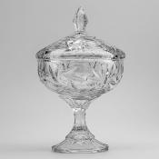 Конфетница на ножке с крышкой Crystalite Bohemia "Пинвил", Н=15 см
