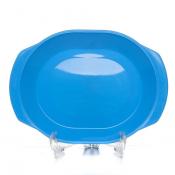 Тарелка овальная с ручками десертная голубой
