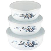 Набор из 3 контейнеров эмалированных с крышками, PRIMAVERA (800/1100/1600 мл)