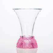 Ваза Crystalite Bohemia Rose Frost, H=25,5 см с розовым основанием