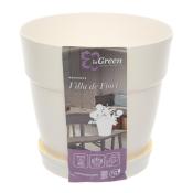 Горшок для цветов InGreen Villa de Fiori с фиксируемым поддоном 1,1л, D130мм, белоснежный жасмин