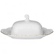 Масленка рококо Золотая линия 23х16,5 см высота 10 см