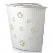 Корзина угловая для белья "Плетенка", объем 45 л, 420 х 450 х 470 мм (белая)