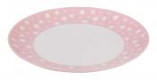 Тарелка Горошек 260 мм (бело-розовый)