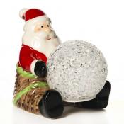 Фигурка декоративная House & Holder "Дед Мороз с шаром", с подсветкой, высота 8,5 см