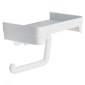 Держатель для туалетной бумаги с полочкой (белый)