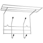 Вешалка настенная Mensola 2 крючка с полкой хром