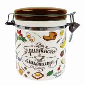 Банка керам круг 600мл c клипсой Приятного аппетита ТМ Appetite (ZFC039-9)