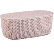 Хлебница ВЯЗАНИЕ с разделочной доской (чайная роза)