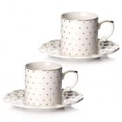 Кофейный набор на 2 персоны Best Home Porcelain Золотой дождь, 4 предмета