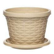 Кашпо-горшок 3,4л. с под.беж. Ротанг
