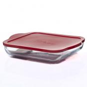 Посуда для СВЧ квадратная с пластиковой крышкой и термосумкой317,5*282,5 мм
