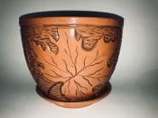 Горшок с поддоном (резьба) 3,5л клён №1