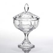Конфетница на ножке с крышкой Crystalite Bohemia "Орион", Н=15 см