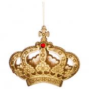 Декоративное изделие Корона 12*10 см цвет: золото с глиттером без упаковки