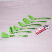 Набор кухонных принадлежностей 6 предметов Kamille из силикона с пластиковыми ручками (салатовый)