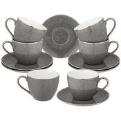 Чайный набор LEFARD "GRAIN" на 6 пер. 12 пр. 220 мл цвет серый