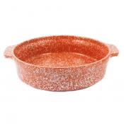 Форма круглая с ручками d24см, h6,5см (терракотовый мрамор) (4шт) 1ФТтм-1