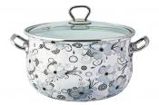 Кастрюля 4,0л со стеклянной крышкой Кружево