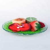 Декоративная композиция из 3 свечей (персик, киви, клубника)