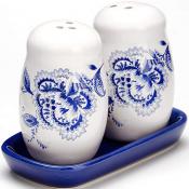 Набор для специй "Loraine Гжель", 3 предмета