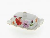 Масленка "Summer day" 18,5*13,5*7,5см (золотая обводка) (фарфор) (подарочная упаковка)