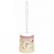 Набор для туалета(ёрш+подставка)с декором Чайная роза круглый