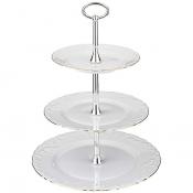 Этажерка 3-х ярусная рококо Золотая линия d=26/21/17 н=34см