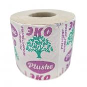 Туалетная бумага "Eco Plushe" 1-сл, 35 м, втулка, цвет серый