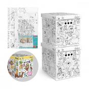 Короб-раскраска картонный, складной, 28*38*31.5 см,