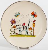 Блюдо круглое 240мм,(ПОЛОСАТЫЙ КОТ) цветная упаковка