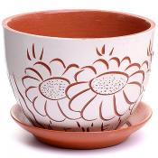 Горшок МАЙОЛИКА, Текстурная, Терракот-4, Ромашк