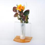 Декоративная композиция "оранжевая роза", высота 21 см
