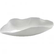 Салатник с волн.краями; L=18,B=8см; белый