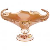 Блюдо на ножке white cristal Honey gondola small 24см высота 16