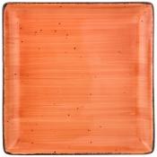 Тарелка обеденная квадратная "NATURE" 25 см, цвет оранжевый