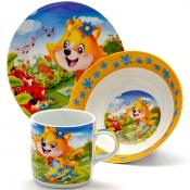 Набор детской посуды Loraine Лиса, 3 предмета