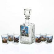 Набор стопок с графином Кристалл Охота, 7 предметов